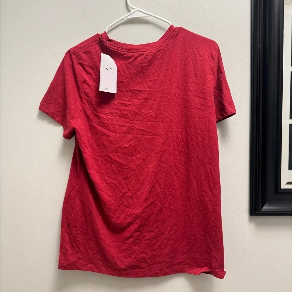 Nike The Nike Tee Dri-Fit Short Sleeve Tee - Dark Red with Black Swoosh L